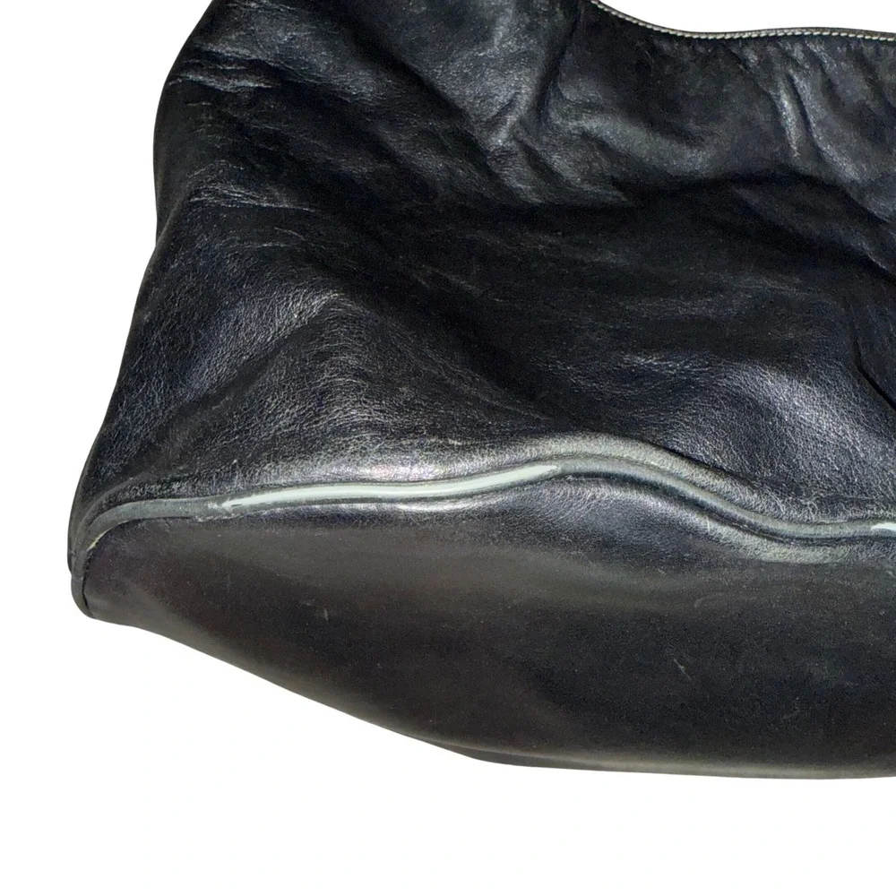 Lauren Ralph Lauren Hobo Bag Womens Medium Black Good Leather LRL Logo Buckle